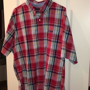 Chaps check stripe short shelve shirt